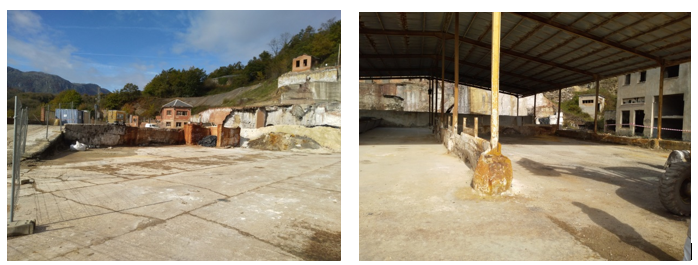 Figure 5: Potential areas of materials storage (with and without roof)