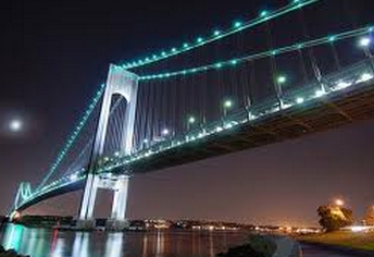 Bridge with LED lighting