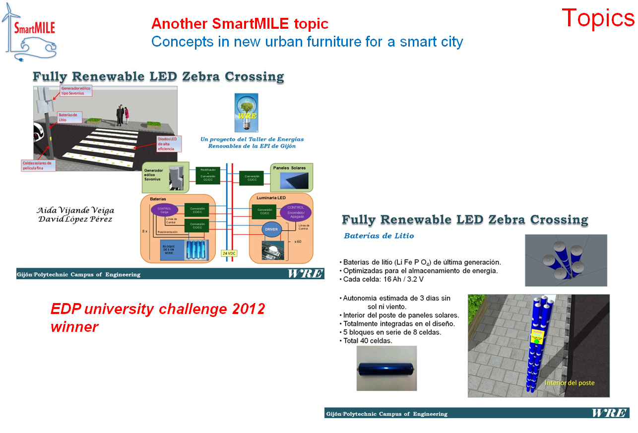 Fully renewable and LED based Zebra Crossing