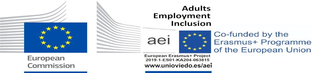 logotipos de La Comisión Europea y el proyecto erasmus+ aei
