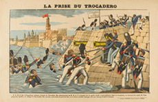 La prise du Trocadero. Estampa. Imp. Pellerin, Épinal (s. XIX)