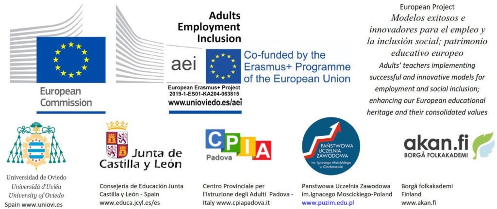 Logotipos de los partipantes en el proyecto Erasmus+