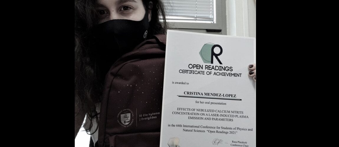 Cristina Méndez has received an award for her oral presentation at Open Readings 2021!