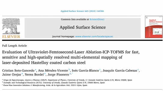Cristian Soto has published a first-author paper in Applied Surface Science!