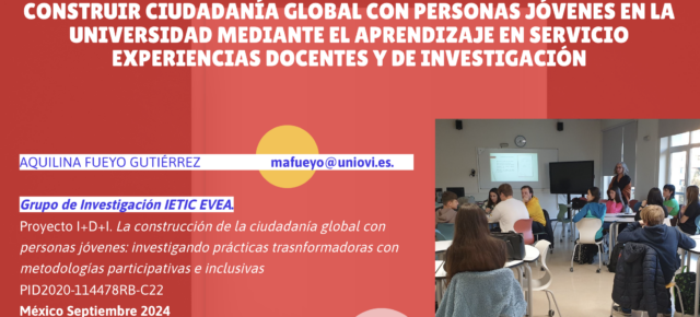 Conferencia  en el ICSHu  "Construir ciudadanía global con personas jóvenes en la universidad mediante el aprendizaje en servicio.  Experiencias docentes y de investigación" 