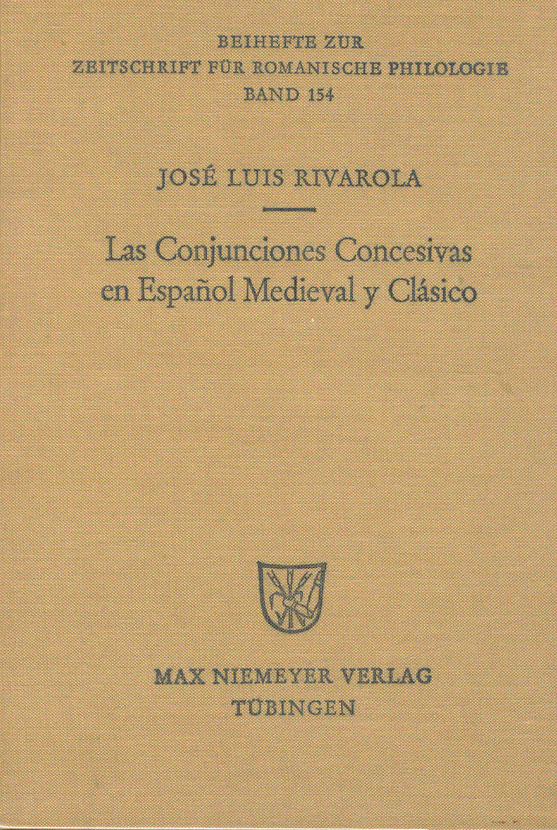 Portada del libro: Las Conjunciones Concesivas en Español Medieval
