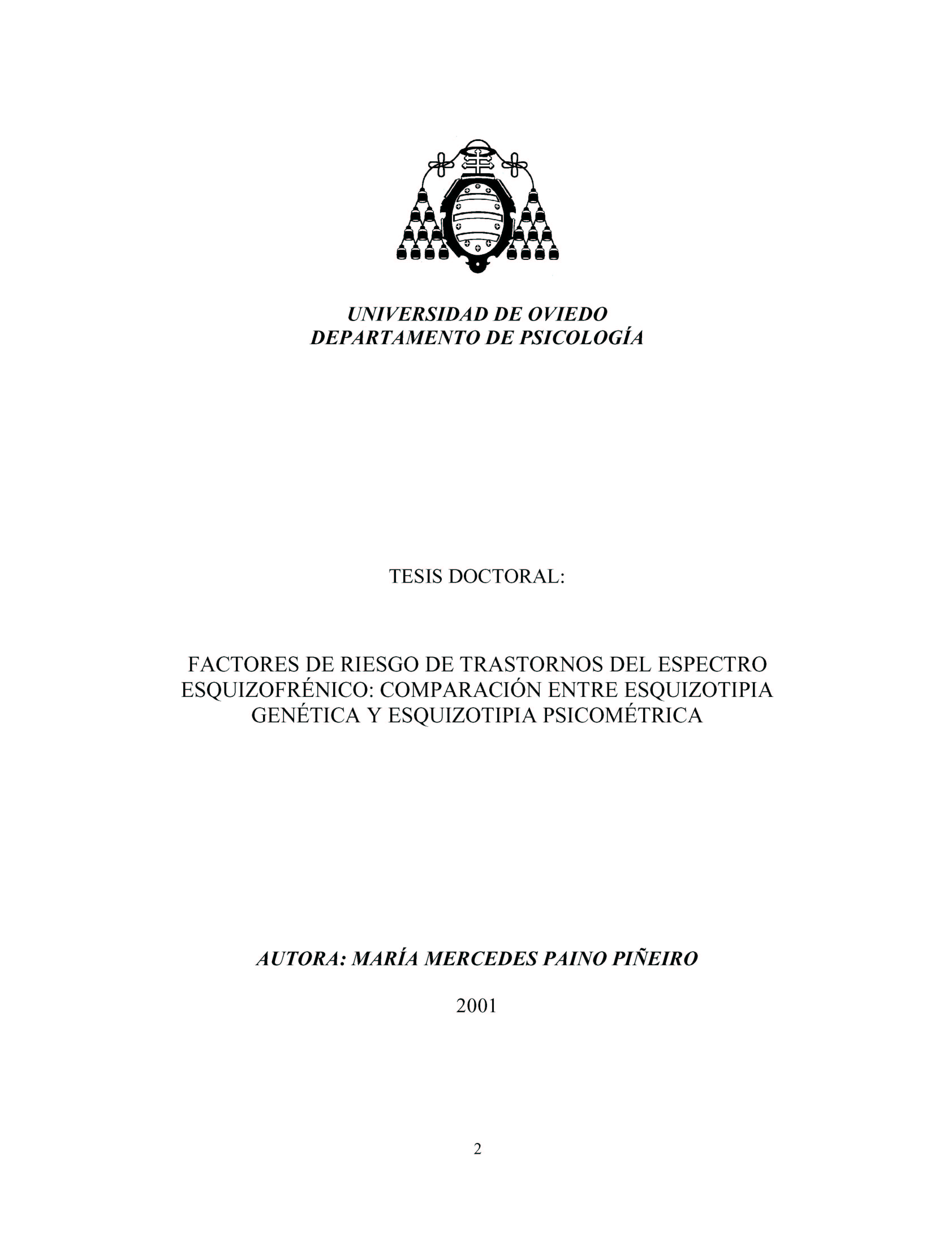 Factores de riesgo de trastorno del espectro esquizofrénico