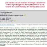 Los efectos de los factores de riesgo psicosocial sobre la prolongación de la vida laboral: el rol crucial de la autonomía y del manejo emocional