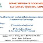La doctoranda Sandra Sánchez Sánchez defiende su tesis doctoral titulada “Deporte, alimentación y salud: estudio intergeneracional sobre la construcción del cuerpo” el 21 de julio a las 10h