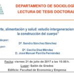 La doctoranda Sandra Sánchez Sánchez defiende su tesis doctoral titulada “Deporte, alimentación y salud: estudio intergeneracional sobre la construcción del cuerpo” el 21 de julio a las 10h
