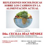 Conferencia: Reflexiones Sociológicas Sobre Los Cambios En La Alimentación Actual.